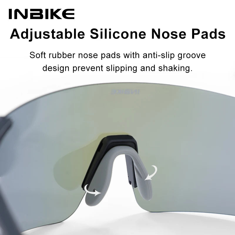 INBIKE Polarized Cycling Sunglasses Man UV400 Protection Road Bike Glasses Mountain Biking Cycling Eyewear for Outdoor Running