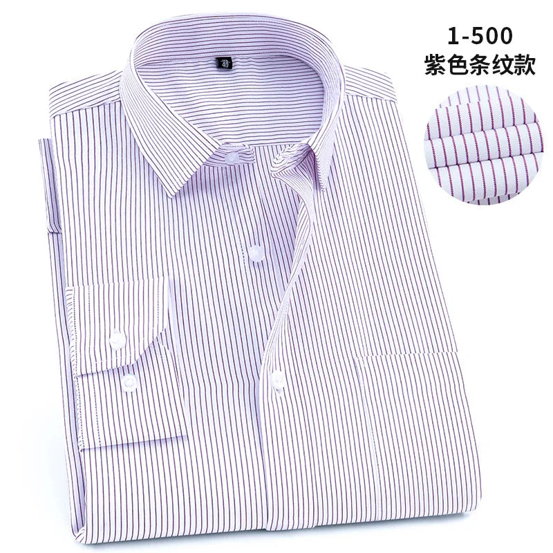 White Men Twill Long Sleeve Shirt,Single Breasted Lapel Asian Size Shirts,Wedding/Business/Office/Casual Tops Camisas,M-8XL 9XL