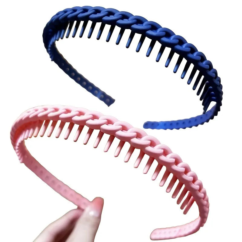 1/2pcs Fashion Women Headband/Hair Band Wide Edge Headband Face Washing Headband,Non-Slip Toothed Hair Clip, random color