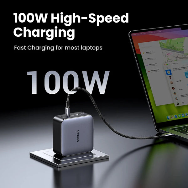 UGREEN 100W GaN Charger 5 Ports USB C Charger QC4.0 3.0 PPS For Macbook Air Laptop Tablet PDFast Charger For iPhone 18 17 16 Pro