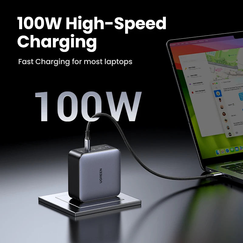 UGREEN 100W GaN Charger 5 Ports USB C Charger QC4.0 3.0 PPS For Macbook Air Laptop Tablet PDFast Charger For iPhone 18 17 16 Pro