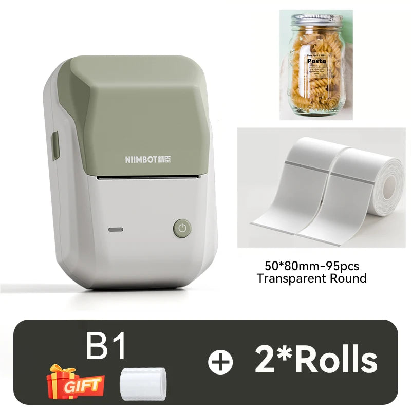 Niimbot B1 Thermal Printer Self-adhesive Food Stickers Bluetooth Label Maker Pocket Name Pirce Bacode Bussiness Labeling Machine