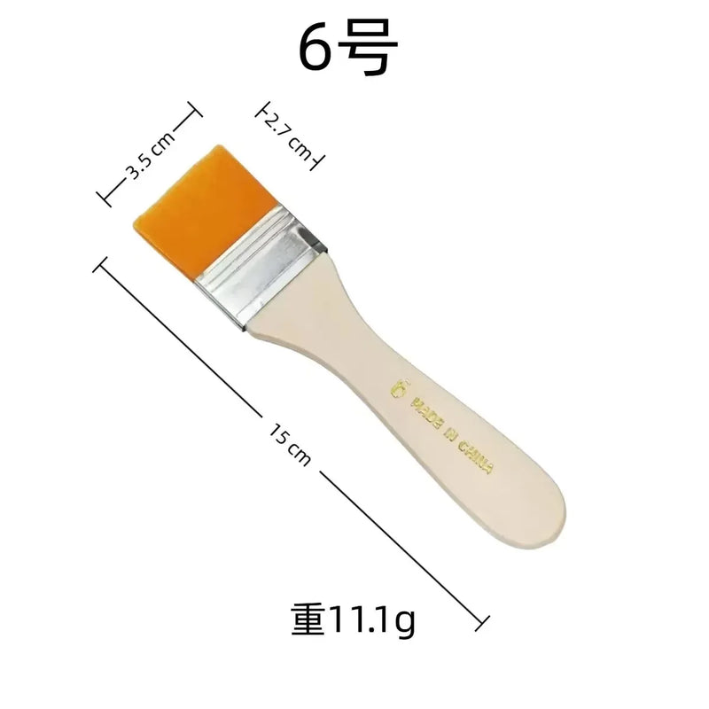 5Pcs Wooden Handle Nylon Bristle Paint Brush for Oil Painting, Dusting and Cleaning - Unrechargeable Hand Tool Set Without Batt