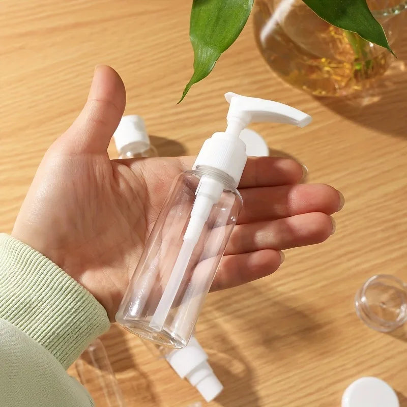 7-piece/set travel distribution bottle cosmetic storage set, portable, is a must-have item for work travel.Tourism bottling set