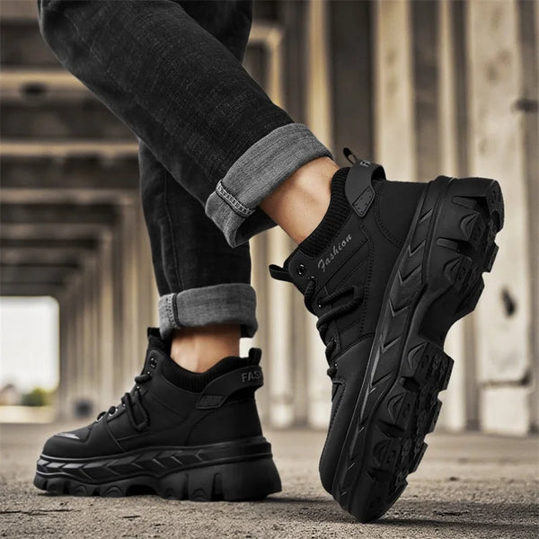 Men's boots four season new soft sole anti-slip high top casual boots fashion Joker outdoor Thick sole comfort sports work boots