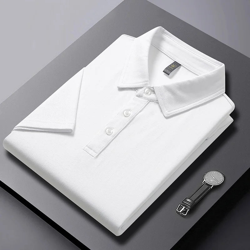 2026 Summer Men's Cotton T-Shirt, Turn-down Collar Short Sleeve POLO Shirt with Loose Fit Casual T-shirt Polo Shirts