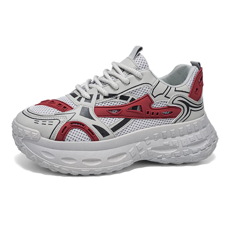 Chunky sneakers four seasons mesh breathable casual outdoor running fashion students speed light soft sole non slip sports shoes
