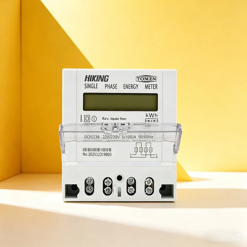 TOMZN DDS238 BD Single-Phase DIN-Rail kWh Meter 5-100A220 230V50 60Hz LCD Bi-directional Import/Export Active Energy Measurement
