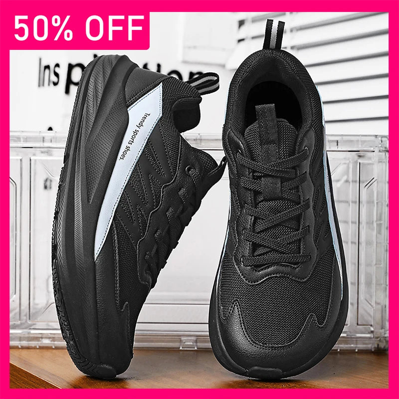 Men Sports Shoes Marathon Sports Breathable Light Wide Last Women Comfort Fashion Flat Bottomed Non Slip Casual Fitness Shoes