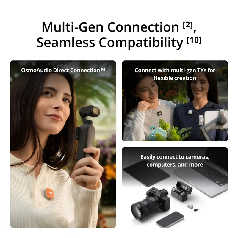 DJI Mic Mini 2 Lightweight & Versatile, Compact Storage High-Quality Audio Two-Level Noise Cancelling 48-Hour Operating Time