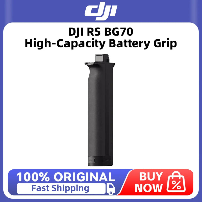 DJI RS BG70 High-Capacity Battery Grip Endurance 29.5 hours Rated Capacity 4800 mAh for DJI RS 4 Pro/RS 4/RS 3 Pro/RS 3 Original