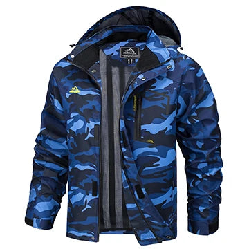 TACVASEN 2025 Lightweight Waterproof Rain Jacket Mens Mesh Lined Outdoor Windbreaker Fishing Hiking Jacket with Detachable Hood