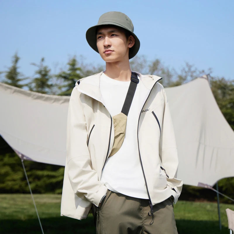 Semir Men Jacket Waterproof Windproof Stain Resistant Hooded Outdoor Clip Jacket Raglan Sleeve Travel Outerwear 2026
