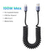 UGREEN 6A 100W USB USB Type C Cable For Huawei Honor Xiaomi 100W/66W Spring Pull Telescopic Fast Charging Car Charger USB Cable 100W Springs Stretch CHINA
