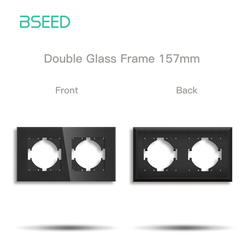 BSEED EU Standard Button Light Switch 1/2Gang 1/2Way Wall Socket USB Type-C DIY Function Parts Glass Panel Free Combination