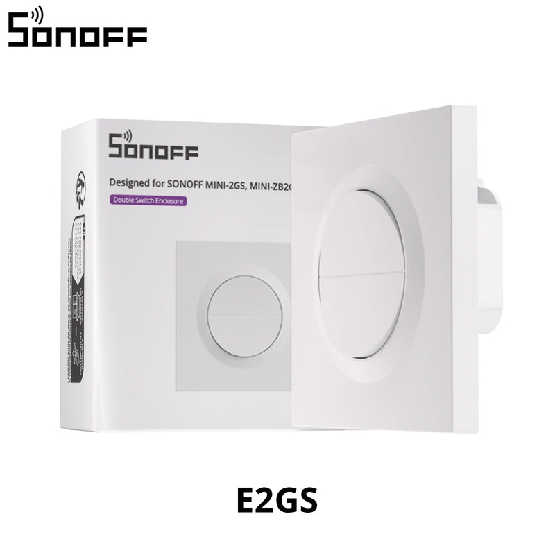 SONOFF E2GS Fusion Series Double Wall Switch Enclosure PC Slim Wall Box Designed for SONOFF MINI-2GS MINI-ZB2GS MINI-ZB2GS-L