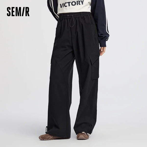 ខោស្ត្រី Semir មានខ្សែចងជើងធំទូលាយ រាងជើងវែង រចនាបថខោដឹកទំនិញរដូវស្លឹកឈើជ្រុះឆ្នាំ ២០២៦ ខោធម្មតាសម្រាប់ក្រៅផ្ទះ