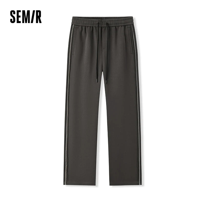 Semir Loose Fit Jogger Pants Retro Style Men 2025 Winter Straight Leg Sporty Casual Fashion Hem Raw Edge Comfortable Bottoms