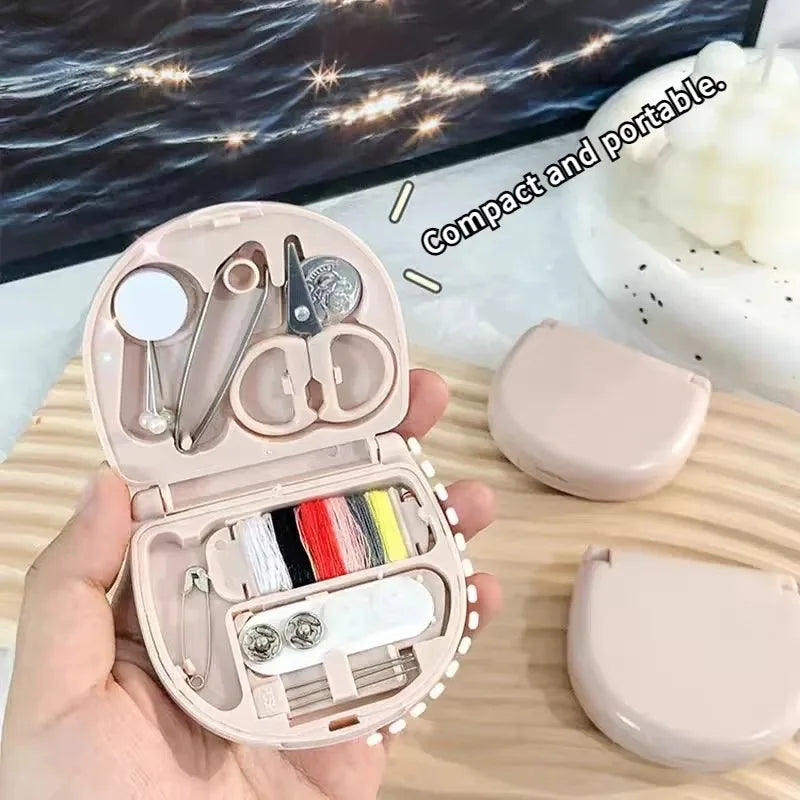 1set Mini Needle And Thread Box Portable Small Needle And Thread Kit Sewing Tool Combination Set, sewing kit, sewing tools.