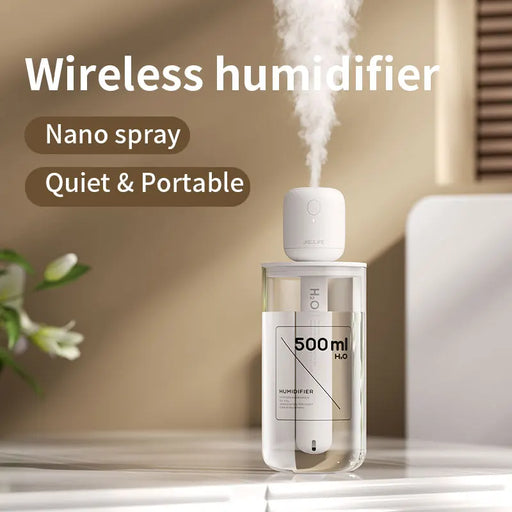 JISULIFE Portable Mini Humidifier wireless Small Cool Mist Humidifiers USB Desktop Humidifier for car Travel Office Super Quiet