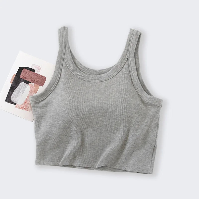 Modal Chest Pad Vest Nightwear Short Inner Bra Cup Suspender Underwear Women's Summer Pajamas Tops One Piece Sleep T-Shirt