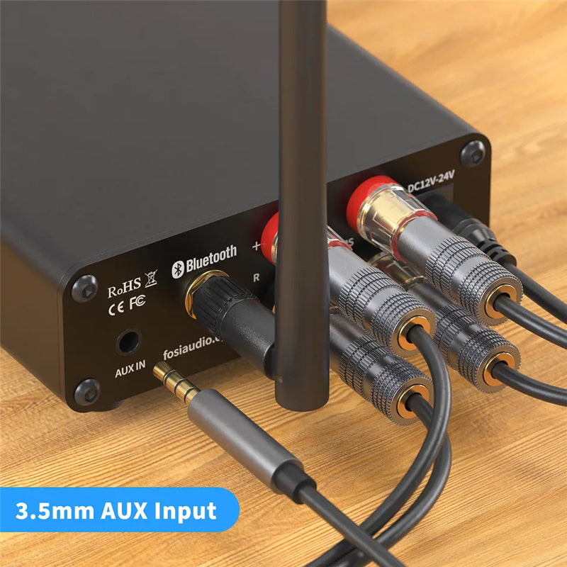ឧបករណ៍បំពងសម្លេង Fosi Audio BT10A ប៊្លូធូស 2 ឆានែល ថាមពលសំឡេង ស្តេរ៉េអូ TPA3116D2 ខ្នាតតូច HiFi ឌីជីថល សម្រាប់ឧបករណ៍បំពងសម្លេង 50W Treble និង Bass