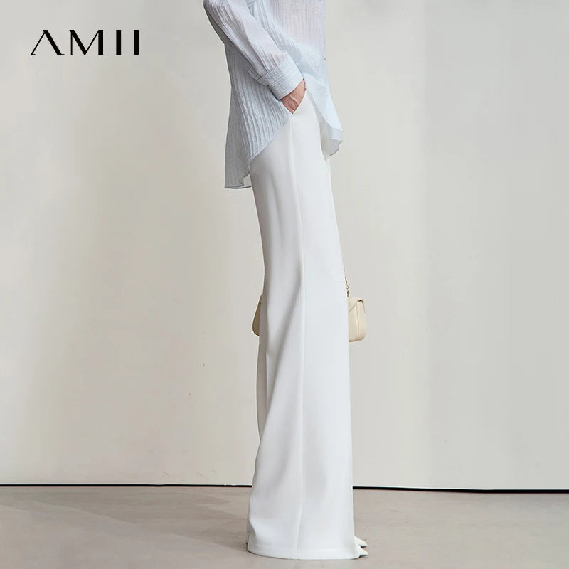 ខោ AMII Minimalist សម្រាប់នារី ពណ៌ស រដូវស្លឹកឈើជ្រុះ ឆ្នាំ២០២៦ ខោស្លីមសម ខោធម្មតា សម្រាប់នារីការិយាល័យ ខោហើម ប្រឆាំងស្នាមជ្រួញ សម្រាប់ប្រចាំថ្ងៃ 12523127