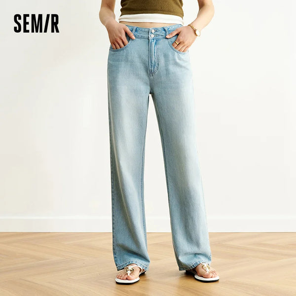 ខោខូវប៊យ Semir សម្រាប់នារី ត្រជាក់ឆ្នាំ 2026 ខោជើងវែងបែប Retro ធម្មតាសម្រាប់ទីក្រុង ស្ទីលប្រចាំថ្ងៃ ទន់ មានផាសុកភាព ទាន់សម័យ អាចប្រើប្រាស់បានច្រើនយ៉ាង