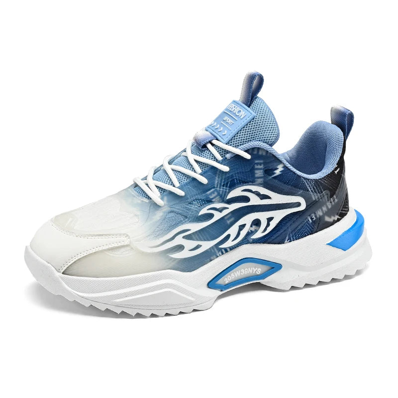 Mens Walking Shoes 2025 Summer New Breathable Mesh Sports Shoes Lightweight Flat Fashion Casual Lace-up Sneakers for Man