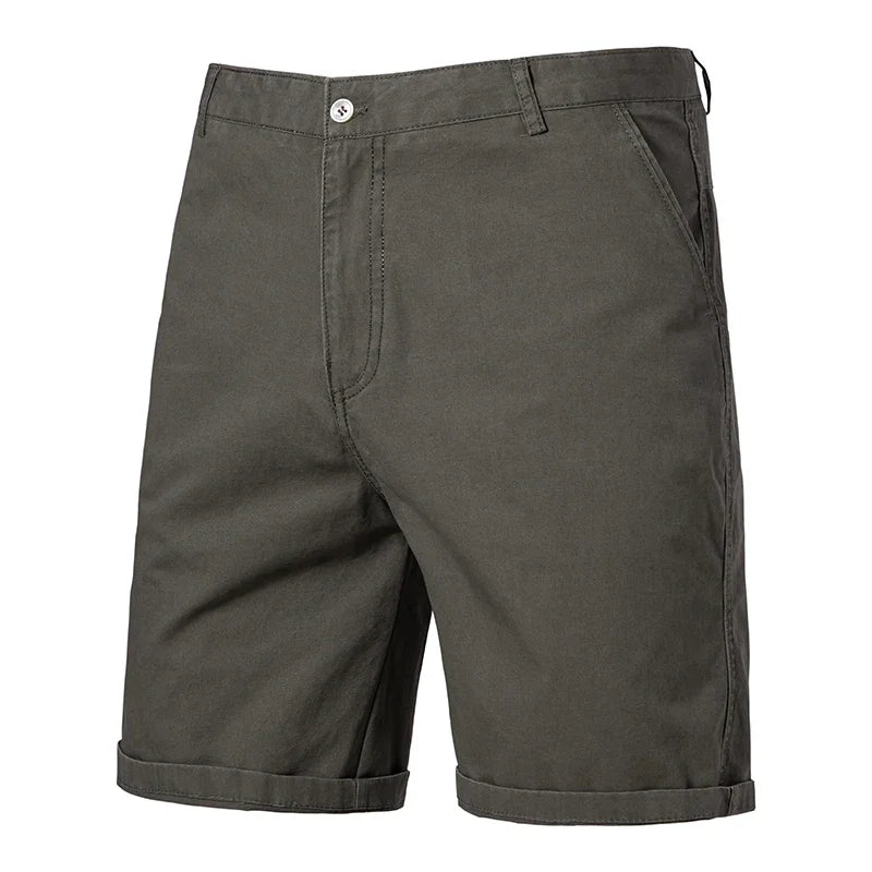 Breath Weave Male Knee Shorts Front Zip Closure Two Back Pockets Daily Office Semi Formal Casual Short Trousers