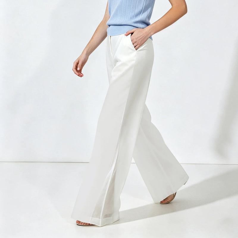 Amii Women's Flare Pants 2026 Summer New Solid Color Patchwork Chiffon Trousers Casual Wide Leg Pants For Women 12642091