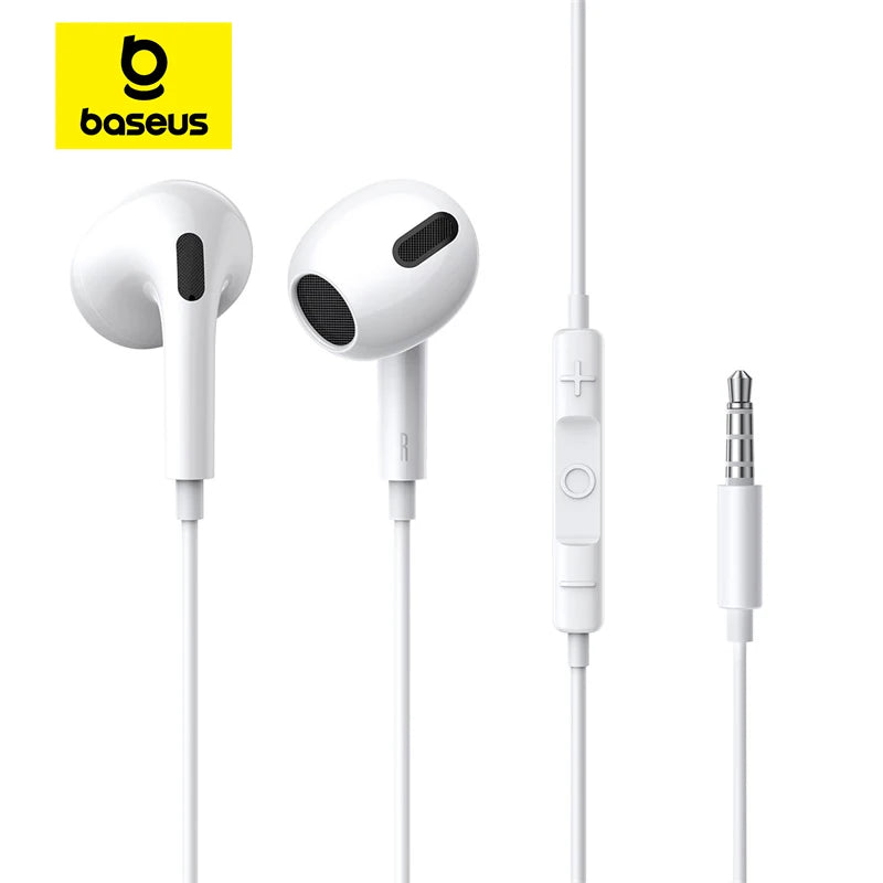 កាសស្តាប់ត្រចៀក Baseus H17 3.5mm មានខ្សែសម្រាប់បញ្ជាជាមួយមីក្រូហ្វូនសម្រាប់តន្ត្រី និងកីឡា