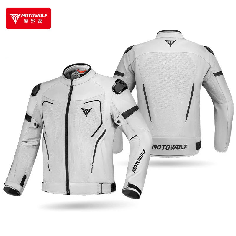 អាវ Motowolf បុរស អាវម៉ូតូរដូវក្តៅ អាវ Motocross ដែលមានខ្យល់ចេញចូលបាន អាវក្រោះការពារការដួលរលំ វិញ្ញាបនបត្រ CE