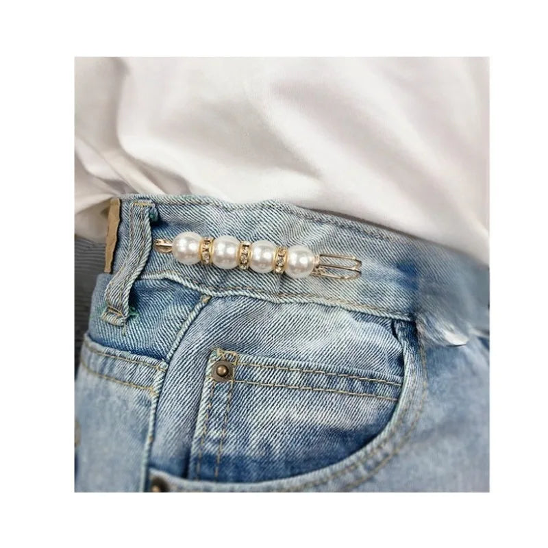 1/2/3PCS Women's Elegant Pearl Brooch Pin Waist Adjuster, Fashion Pearl Safety Pins for Clothing Fixation Size Adjustment Access