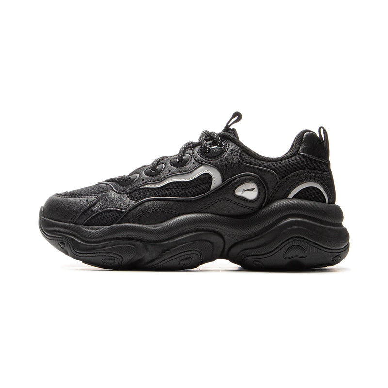 ស្បែកជើង Li-Ning ស្ត្រី MIA របៀបរស់នៅ ពាក់បាន ឆ្លុះបញ្ចាំង បែប Retro ស្បែកជើងកីឡា កែងក្រាស់ LiNing ស្បែកជើងប៉ាតាធម្មតា AGCV276