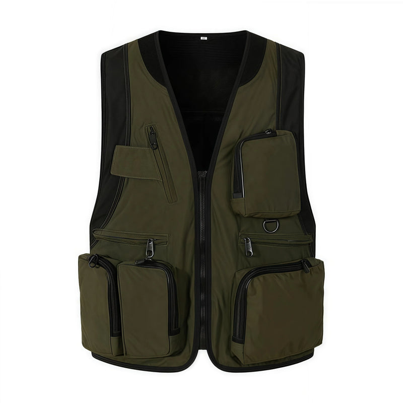 Men's Trendy Multi-Pocket Vest Functional Photographer Vest Work Clothes Korean-Style Trendy Workwear Custom Logo Printing