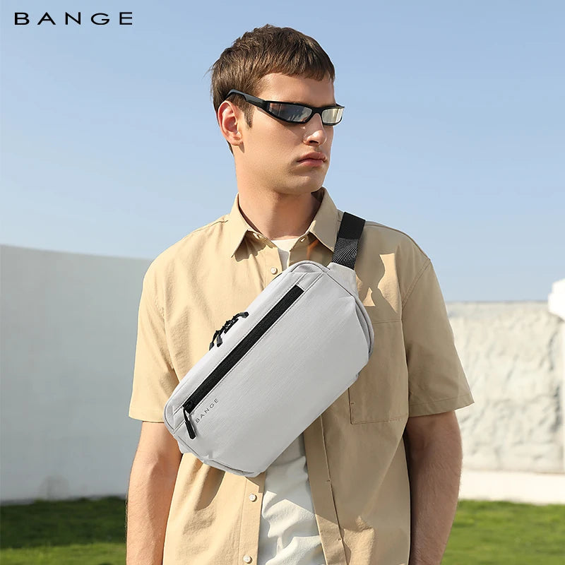 BANGE Anti-Theft Waterproof Chest Bag Multi-Carry Modes Sling Crossbody Travel Shoulder Bag for Men Ourdoor Sports Fit 7.9'' Pad