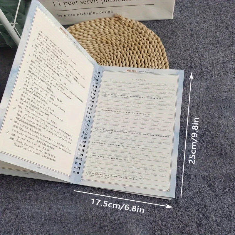 3D italic English calligraphy exercise book - a reusable handwritten copy with complete letters and words for daily practice