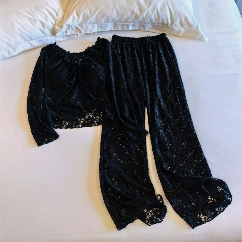 New Chest Pad Sleepwear Women's Home Clothes Spring Autumn Long Sleeve 2 Pieces Set for Woman Nightwear Homewear Loungewear