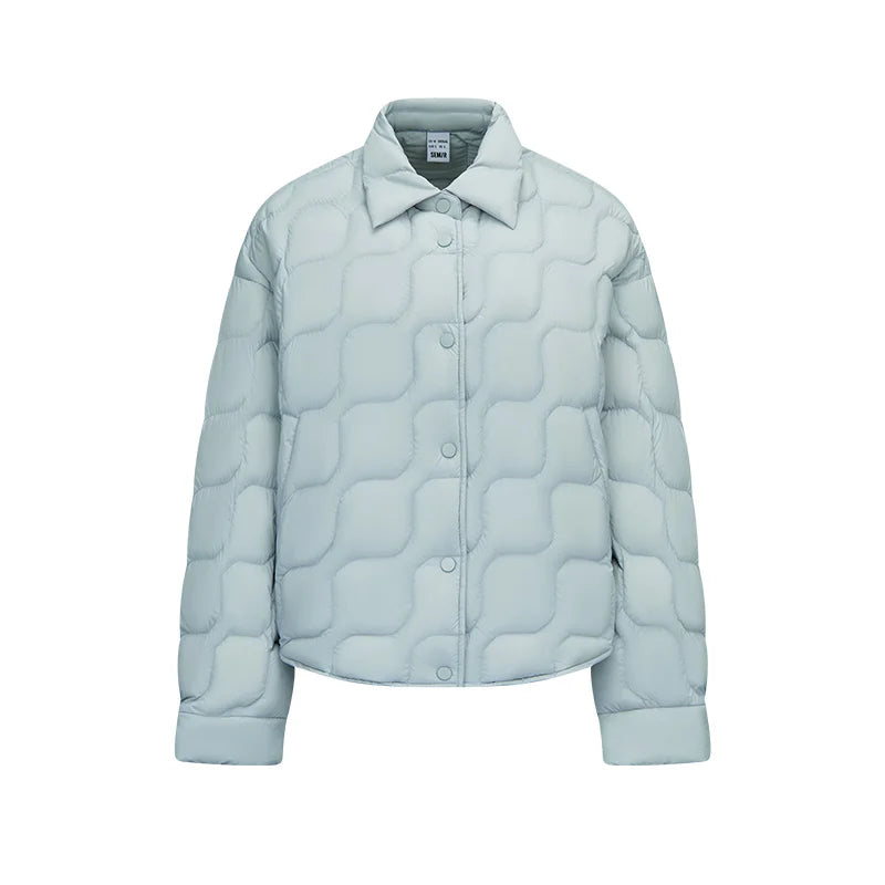 អាវក្រៅ Semir សម្រាប់នារី កអាវបត់ចុះក្រោម ការពារទឹក ទម្ងន់ស្រាល ៩០ ភាគរយ អាវក្រៅរលុង ស្លៀកប្រចាំថ្ងៃរដូវរងាថ្មី ឆ្នាំ២០២៦