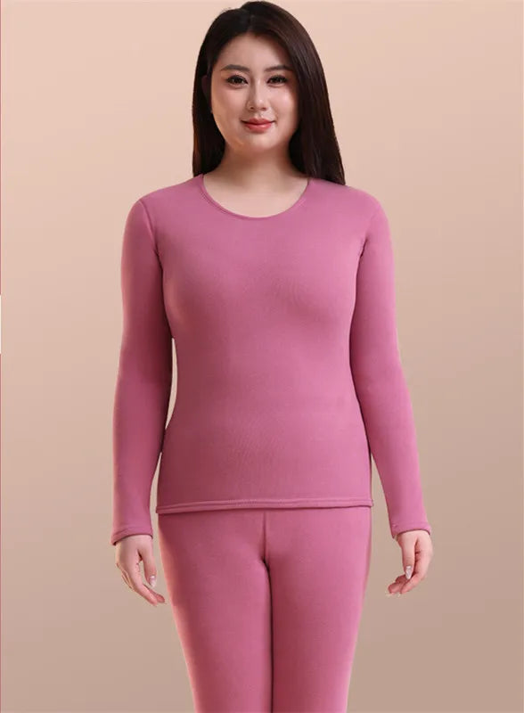 L-6XL Fat And Plus Size Thermal Underwear Autumn Winter Fleece Velvet Women's Pajamas Set Warm Sleepwear Lounge Home Clothes