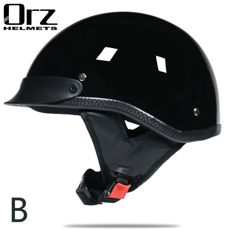 Retro and Vintage Half Open Face DOT Approved Motorcycle Helmet for Man and Woman