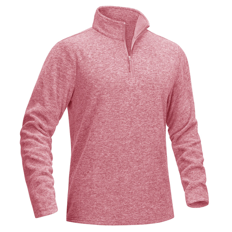 TACVASEN Men's Quarter Zip Up Fleece Pullover Warm Windproof Sweaters High Stand Collar Polyester Sweatshirts Fit Hike And Golf