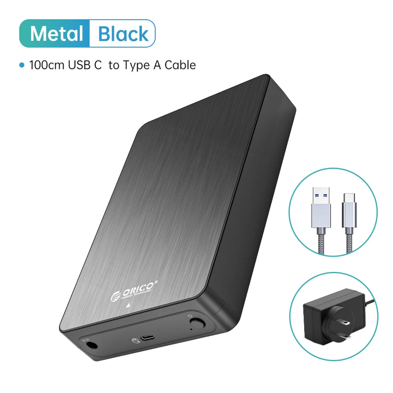 ORICO 3.5" HDD Case SATA to USB C 6Gbps External Hard Drive Case for 3.5 inch HDD Enclosure with 12V Power Adapter