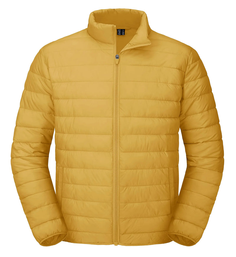 TACVASEN Men's Winter Puffer Quilted Lightweight Waterproof Warm Down Jacket Windproof Jacket For Outdoor Wear With 2 Pockets