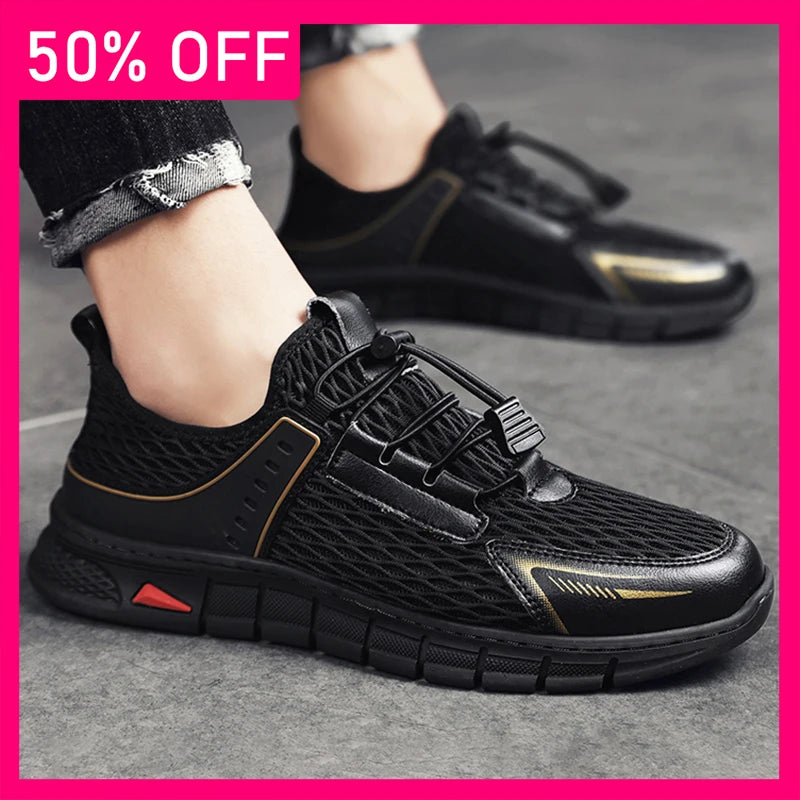 Men Sports Shoes Summer New Mesh Breathable Comfortable Soft Sole Outdoor Casual Shoes Teenagers Daily Wear Jogging Shoes