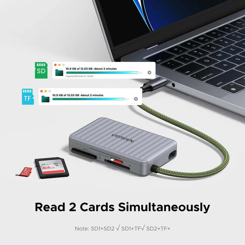 UGREEN USB-C Card Reader Storage Case SD/TF/MicroSD Card for Phone PC Laptop Accessories Smart Memory Cardreader SD Card Adapter