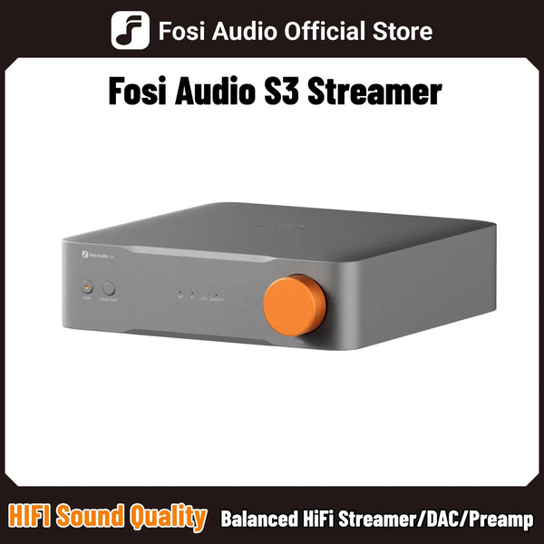 Fosi Audio S3 HiFi Music Streamer ប៊្លូធូស 5.3 AKM4493SEQ DAC Preamp ឧបករណ៍ចាក់តន្ត្រីបណ្តាញ ឆបគ្នាជាមួយ AirPlay2, Google Cast