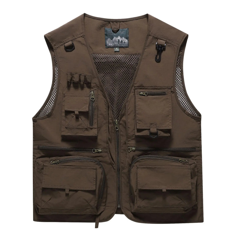 Spring and Autumn's New Mesh Quick-Drying Vest for Men's Casual Outdoor Multi-Bag Fishing and Photography