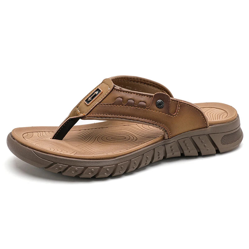 ��� Flip flops summer Men's outdoor thick soled beach shoes breathable cool non slip comfort sandals male casual hiking sandals